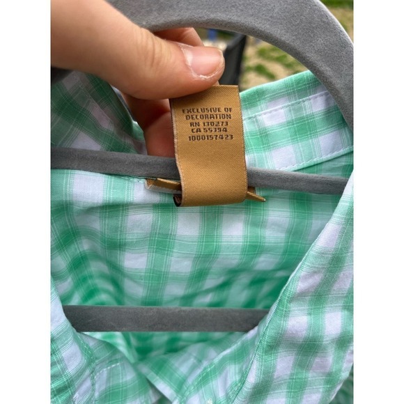 Wrangler Western Style Pearl Snap Up Men's Short Sleeve Green Plaid Shirt Sz XXL - Picture 6 of 6